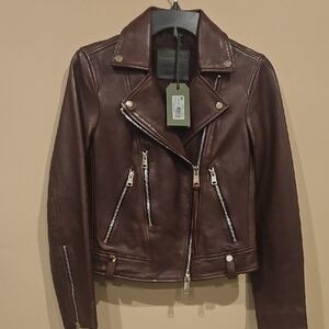 Oxblood AllsaintsLeather Jacket